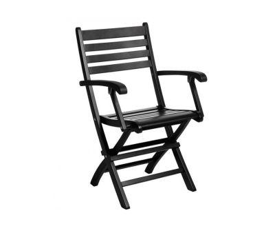 Dragør  foldestol med armlæn - Sort