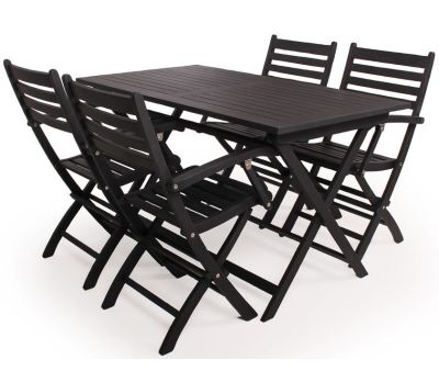 Hornbæk Havemøbelsæt m/armlæn i sort - 70x130 