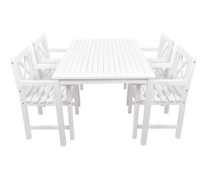 Hornbæk Havemøbelsæt m/4 stole - Hvid