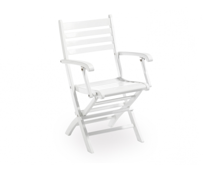 Dragør  foldestol med armlæn - Hvid