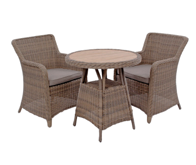 Rio Cafesæt Ø70 inkl. Spisestole m/ EASY DRY hynder - Dusty