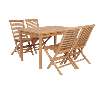 Bergen Fie 120x80 Havemøbelsæt med 4 stole - Kerneteak