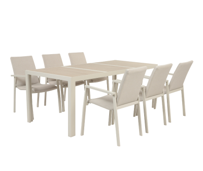 Ceramico Celia Havemøbelsæt - 90x195 cm - Gråhvid/Beige