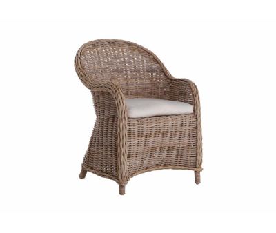 Kubu rattan spisestol med hynde - Natur 