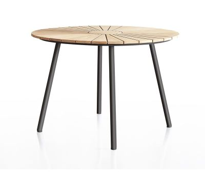DaneLine Eva Havebord Ø110 cm - Kerneteak / Grå