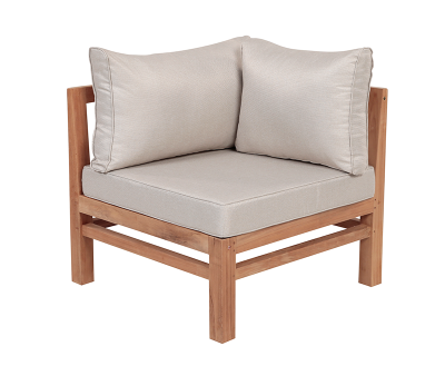 Columbo EASY DRY Teak Hjørnemodul - Lys Sand/Grå