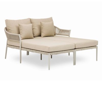 Sandy dobbelt loungesolseng til 2 personer inklusiv hynder