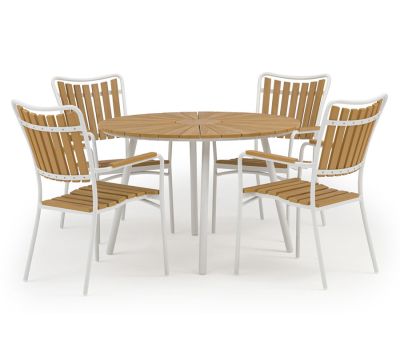 DaneLine Adam Nonwood Havemøbelsæt Ø110 cm - Hvid