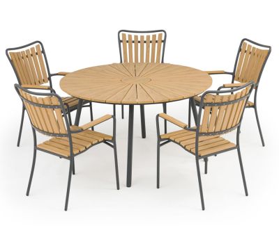 DaneLine Adam Nonwood Havemøbelsæt Ø130 cm - Grå