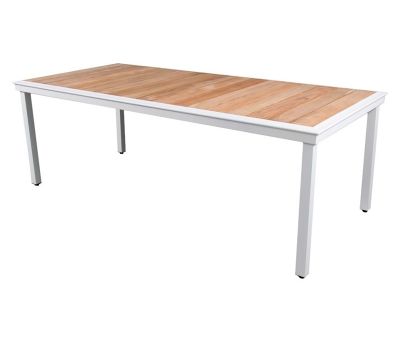 DaneLine Eva Teak Havebord - 102x219 cm - Hvid