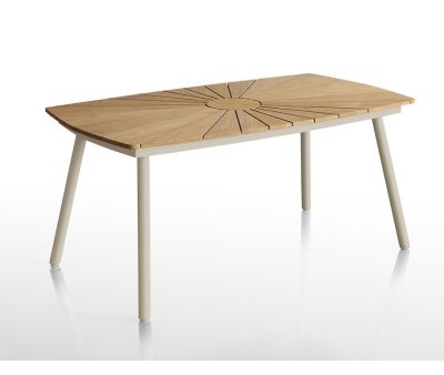 DaneLine Eva Ovalt Havebord 90x160 - Kerneteak / Latte