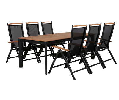 Dayton Havemøbelsæt med udtræksbord - 100x200/280