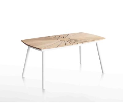 DaneLine Eva Ovalt Havebord - Kerneteak / Hvid