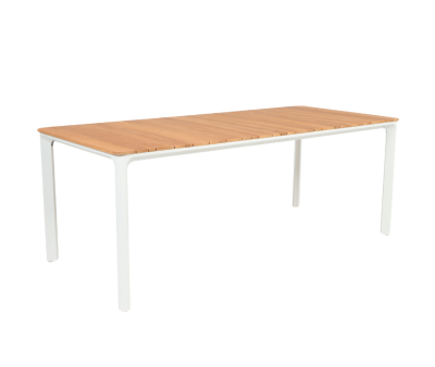 Firenze havebord 90x200 cm - Hvid / Kerneteak