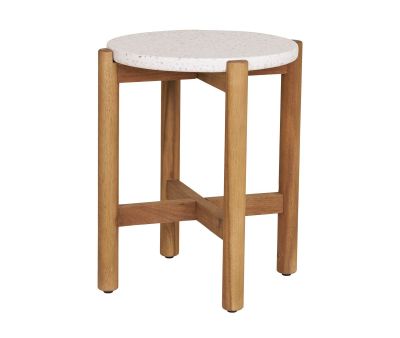 Olivia Sidebord Ø37x46 cm - Akacietræ/Terrazzo