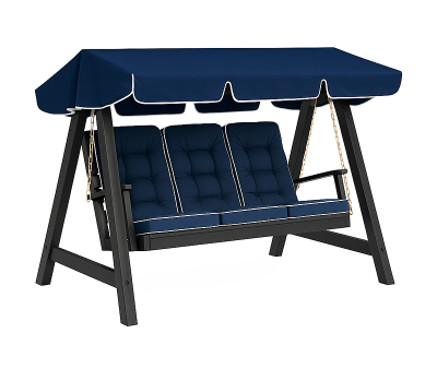 Dalom Hængesofa Fyrretræ m. blå tag og blå hynder - Orkan Grå