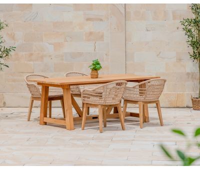 Hercules Laila Havemøbelsæt til 4 personer - 100x200 - Kerneteak