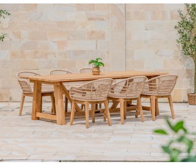 Hercules Laila Havemøbelsæt til 6 personer - 100x246 - Kerneteak