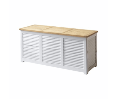 Hvid hyndeboks med teak låg