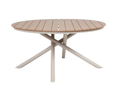 Kira Havebord Ø152 - Teak look / Gråhvid