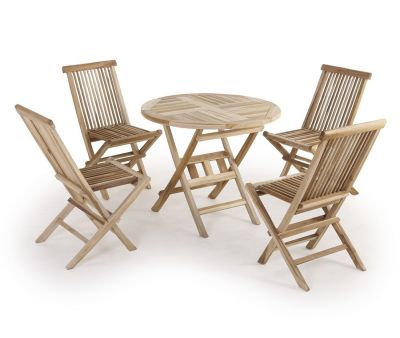 Køln Havemøbelsæt Ø90 cm til 4 personer - Classic Teak