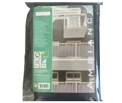 Læsejl til altan 76 x 445 cm - Mørkegrå