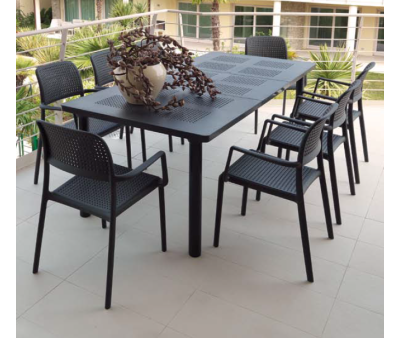 Nardi Libeccio Bora Havemøbelsæt 100x160/220 - Antracit