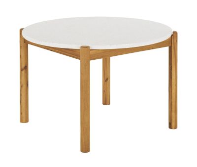 Olivia Havebord Ø120x75 cm - Akacietræ/Terrazzo