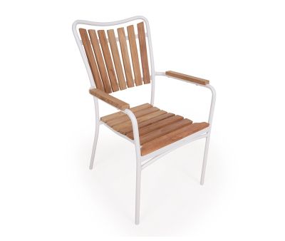DaneLine Eva Teak Stabelstol - Hvid