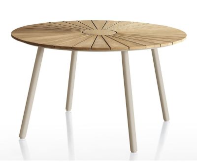 DaneLine Eva Havebord Ø130 cm - Kerneteak / Latte