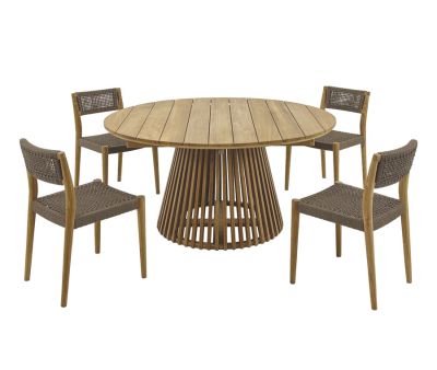 Luna Alana Ø150 Havemøbelsæt med 4 stole