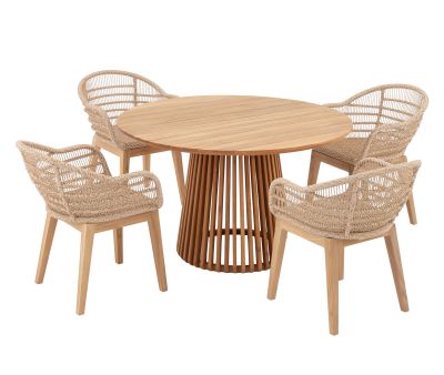 Luna Laila Havemøbelsæt til 4 personer - Ø150 cm - Kerneteak