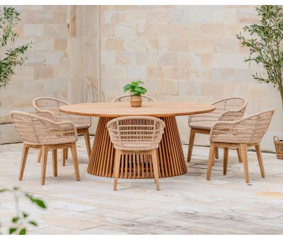 Luna Laila Havemøbelsæt til 6 personer - Ø180 cm - Kerneteak