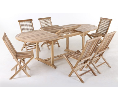 Malaga Køln Havemøbelsæt 100x180/240 cm - 6 Foldestole - Classic Teak Malaga Køln Havemøbelsæt 100x180/240 cm - 6 Foldestole - Classic Teak