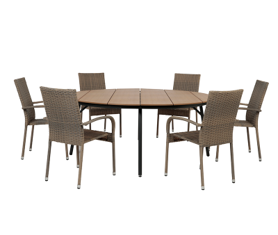 Palina Gine Havemøbelsæt med 6 stole