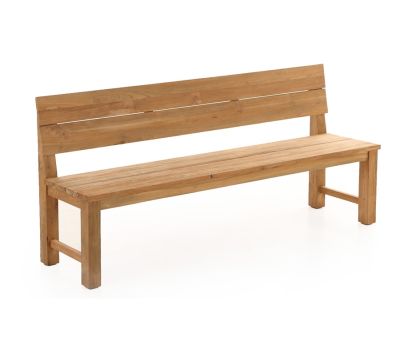 Duncan Plankebænk med ryglæn 200 cm - Kerneteak