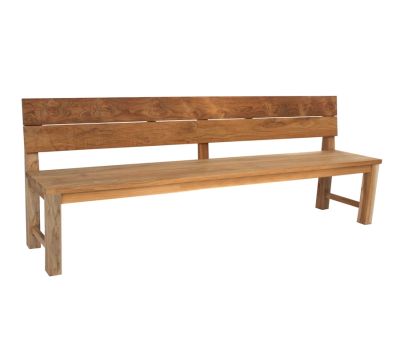 Duncan plankebænk med ryglæn 240cm - Kerneteak