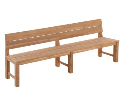 Duncan Plankebænk med ryglæn 290 cm - Kerneteak 