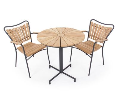 Søndervig Cafesæt Ø70 - Grå Alu / Kerneteak