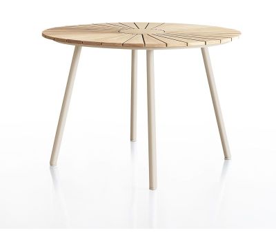DaneLine Eva Havebord Ø110 cm - Kerneteak / Latte