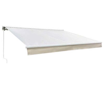 Ask markise – semikassette manuel – 3,5 x 3 meter – Hvid/Beige