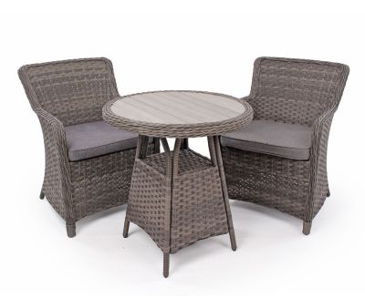 Rio Cafesæt Ø70 med spisestole - Grå