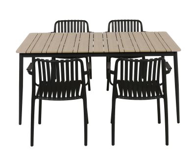 Malmø Sonja Havemøbelsæt til 4 personer - 100x160 cm - Mørkegrå