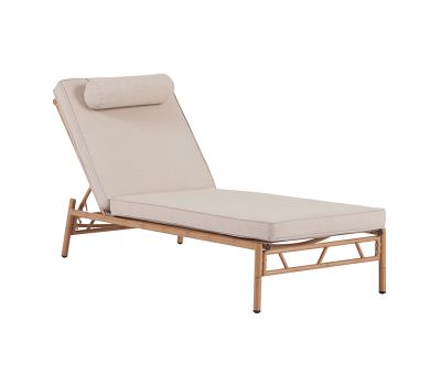 Solseng i bambus look med hynde og nakkepude - Natur