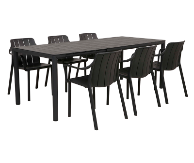 Nardi Tevere Tiberina Havemøbelsæt - 90x147/211 - Antracit