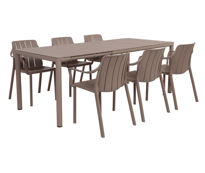 Nardi Tevere Tiberina Havemøbelsæt - 90x147/211 - Latte