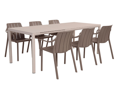 Nardi Tevere Tiberina Havemøbelsæt - 90x147/211 - Sand / Latte