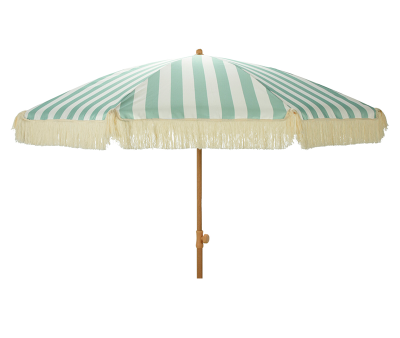 Strandparasol Ø183 - Grøn med striber