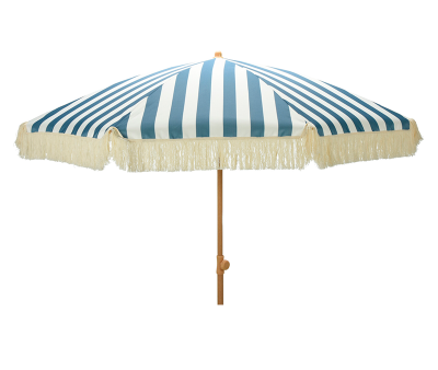 Strandparasol Ø183 - Blå med striber