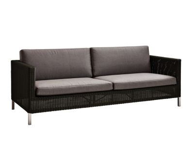 Cane-line Connect 3-pers. sofa m/hynder Sort/Grå